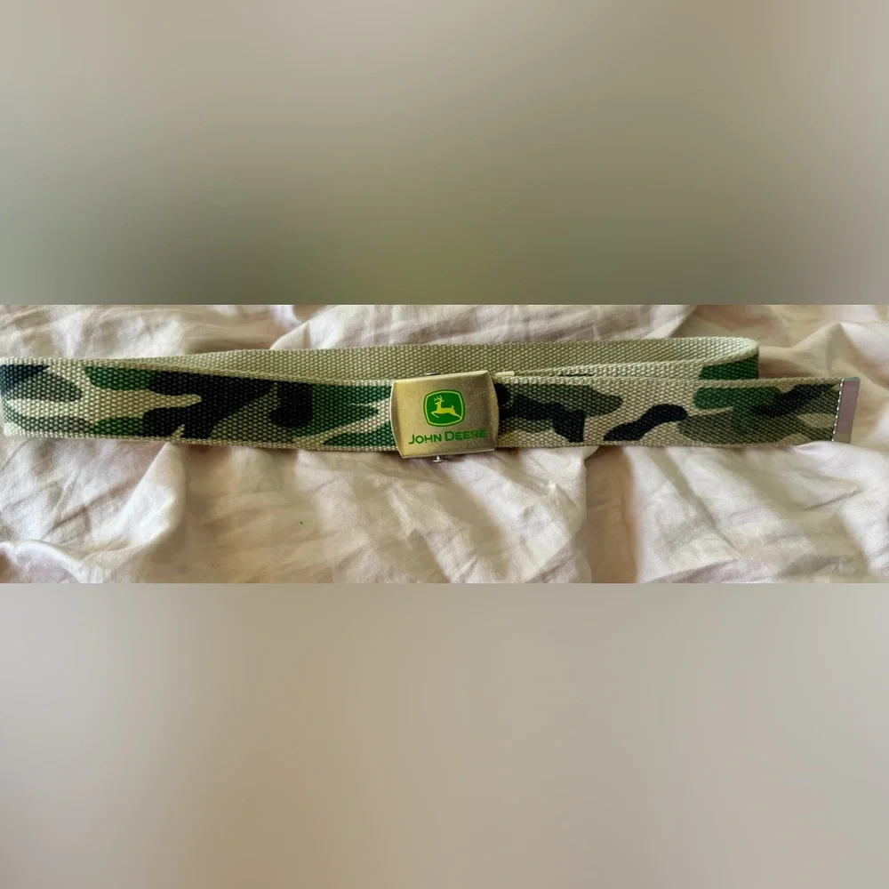 John Deere Green and Black Belt with Camouflage Design